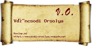 Váncsodi Orsolya névjegykártya